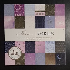 Park Lane zodiac cardstock with silver foil accents- 6 Pages